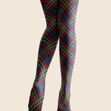 Vikend načrt Smaragdni tartan elegantne nogavice, pajkice