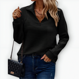Nina - Eleganten pulover s polovično zadrgo