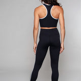 Pajkice Stride Piped Leggings, visok pas, črna/bela
