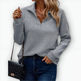 Nina - Eleganten pulover s polovično zadrgo