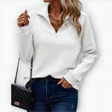 Nina - Eleganten pulover s polovično zadrgo