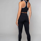 Pajkice Stride Piped Leggings, visok pas, črna/bela