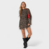 Seraphina - Leopardja dolga obleka