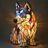 Husky - svetilka iz mozaika iz stekla
