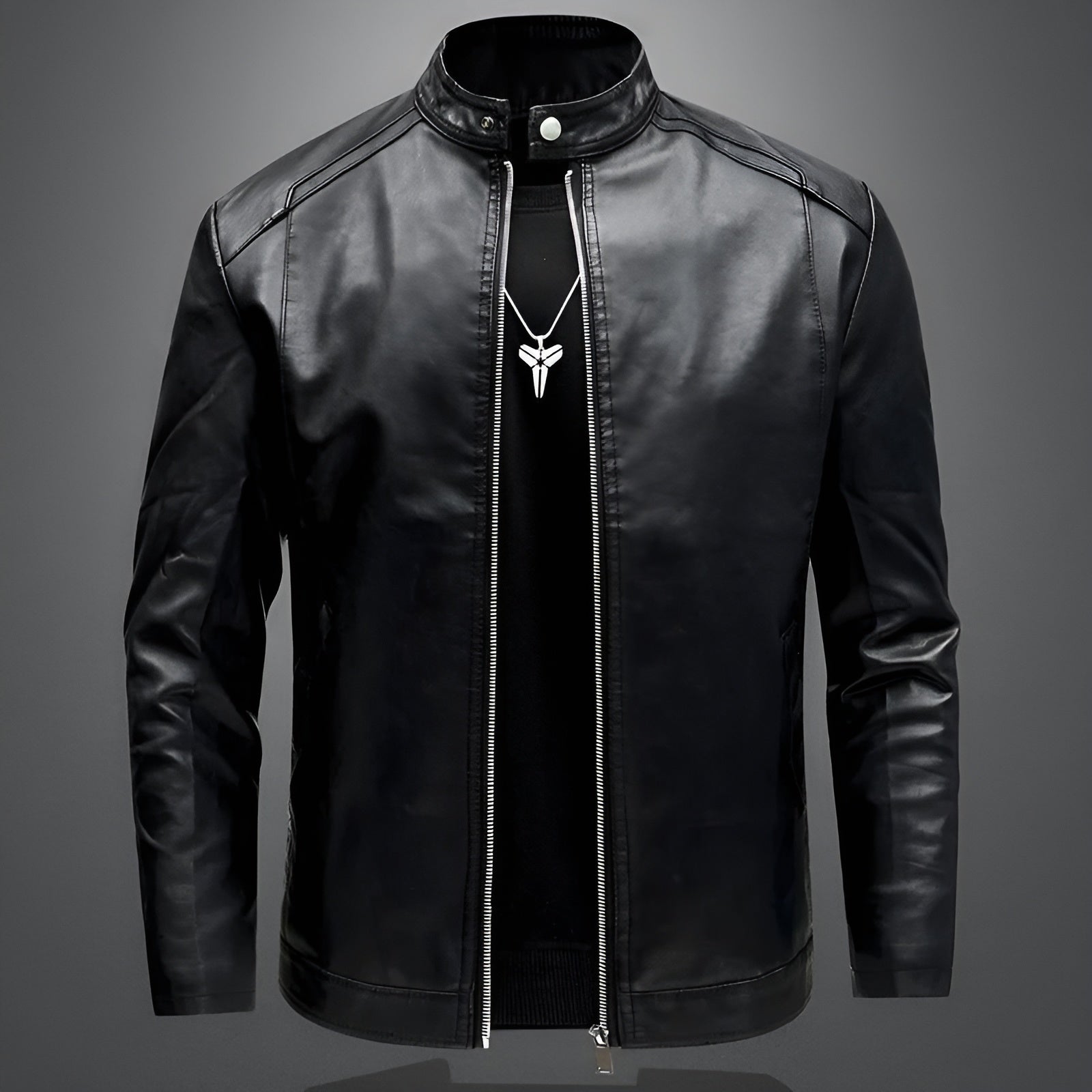 Alexandre™ | Elegantti miesten nahkabiker-takki